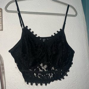 Black lacy top